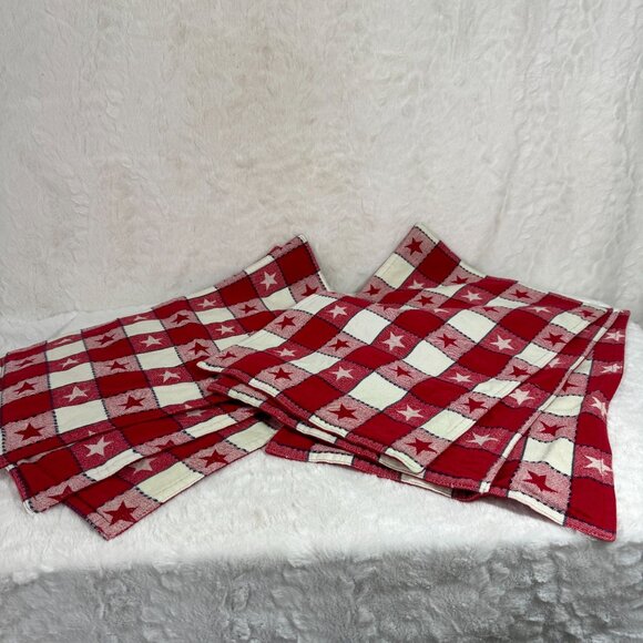 Unbranded Other - Red & White Checkered Country Star Placemats Set Of 6